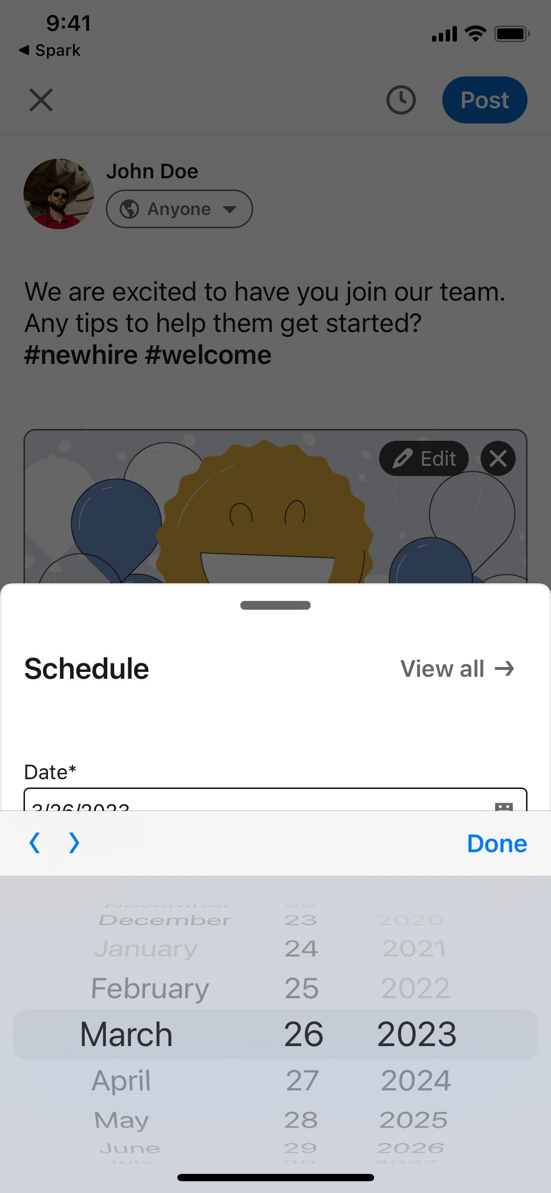 LinkedIn iOS screen 537