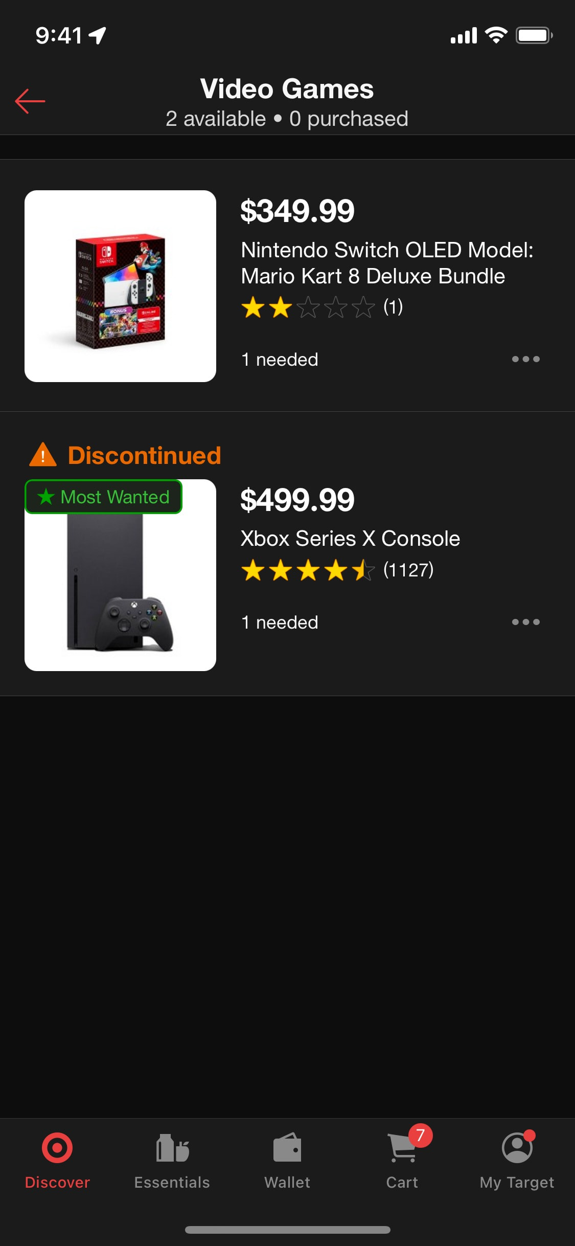 Target iOS screen 315