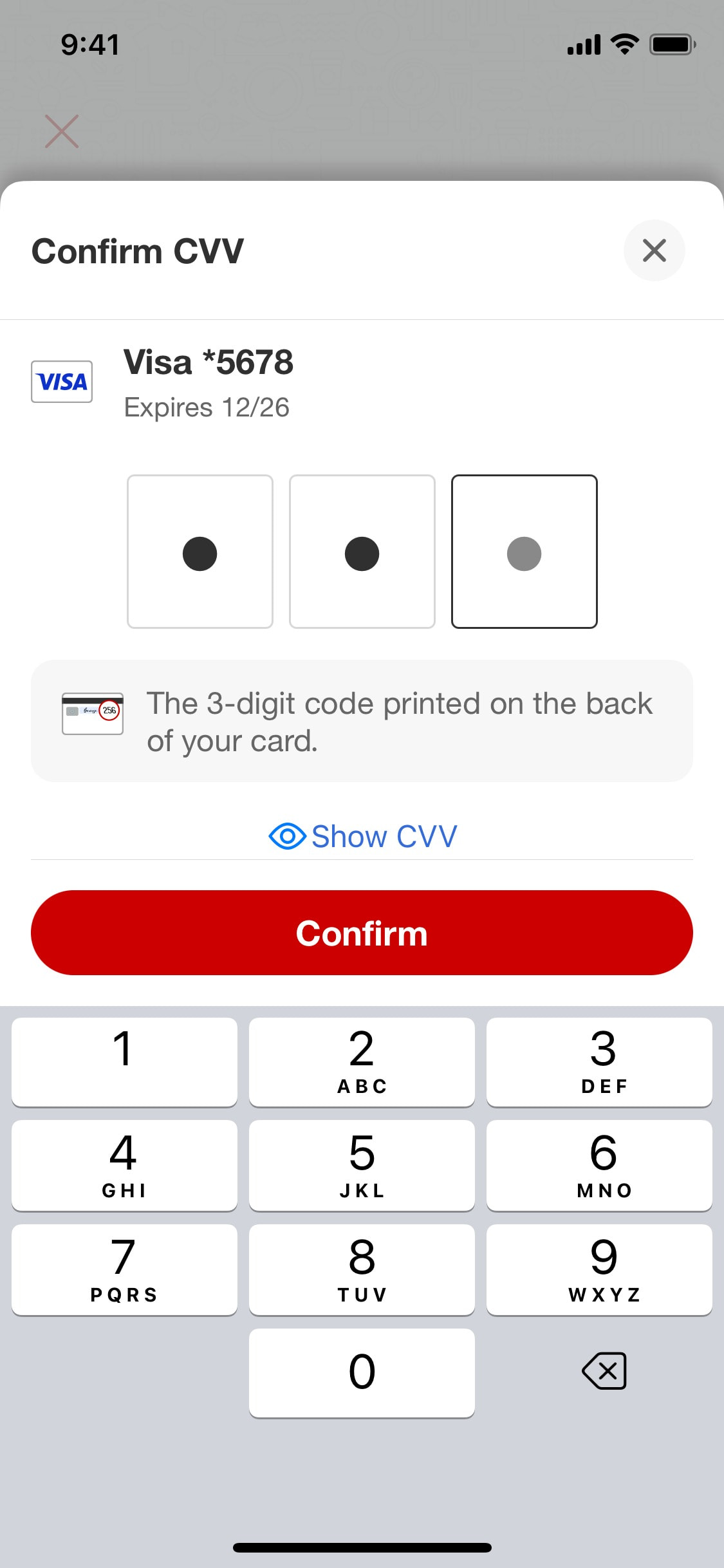 Target iOS screen 496